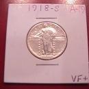 Standing Liberty Silver Quarter 1918-S Very Fine Plus Condition