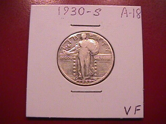 Standing Liberty Silver Quarter 1930-S Very Fine Condition