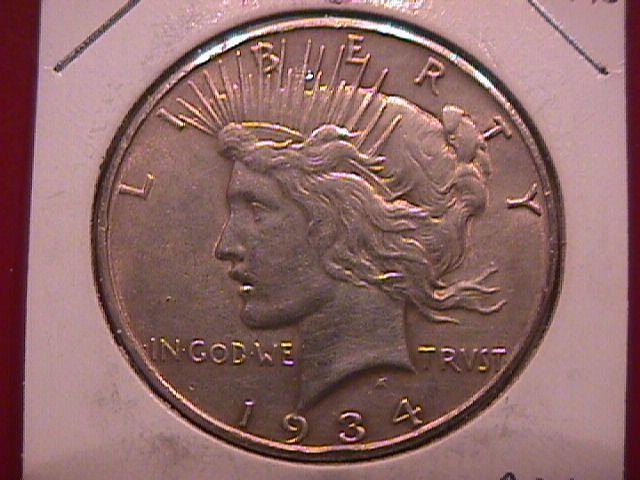 Peace Type Silver Dollar 1934 Almost Uncirculated Condition