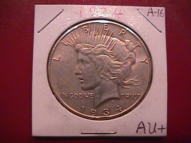 Peace Type Silver Dollar 1934 Almost Uncirculated Condition