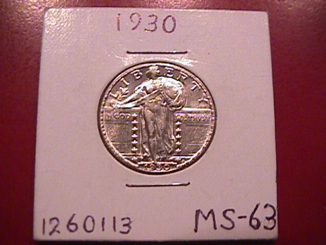 Standing Liberty Silver Quarter 1930 Mint State #63