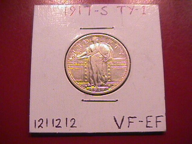 Standing Liberty Silver Quarter 1917-S Type#1 Very Fine Plus Plus Condition