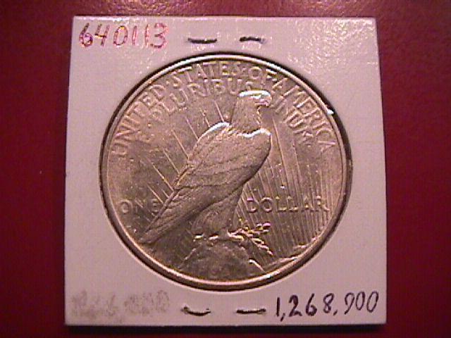 Peace Type Silver Dollar 1927-D Mint State 60/63 Condition
