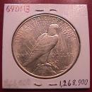 Peace Type Silver Dollar 1927-D Mint State 60/63 Condition