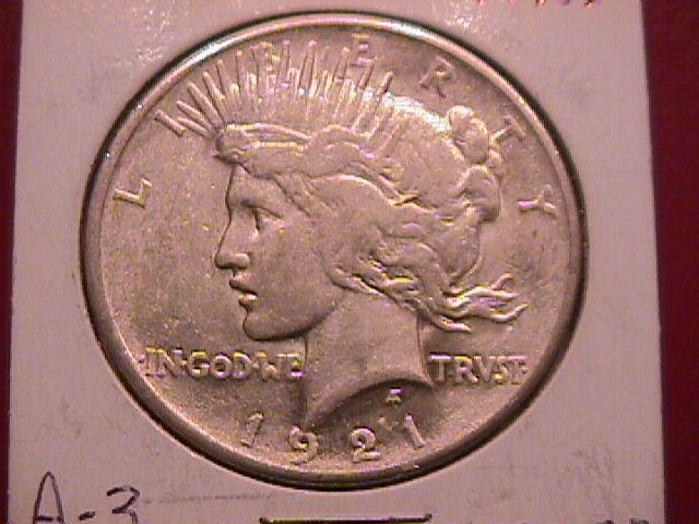 Peace Type Silver Dollar 1921 Almost Uncirculated Condition