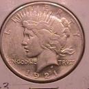 Peace Type Silver Dollar 1921 Almost Uncirculated Condition