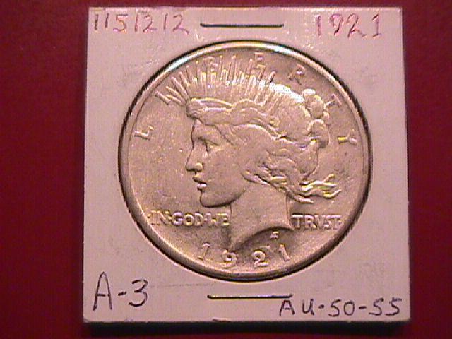 Peace Type Silver Dollar 1921 Almost Uncirculated Condition
