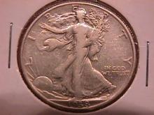 Liberty Walking Silver Half Dollar 1938-D Very Fine #20 Condition