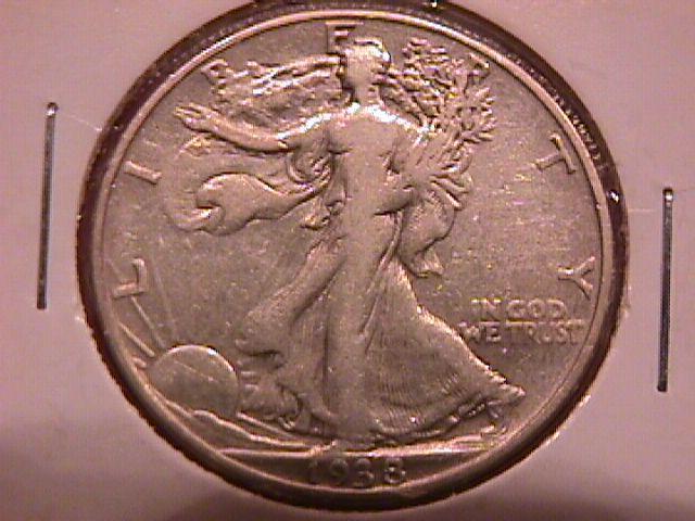 Liberty Walking Silver Half Dollar 1938-D Very Fine #20 Condition