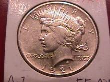 Peace Type Silver Dollar 1921 Almost Uncirculated Condition