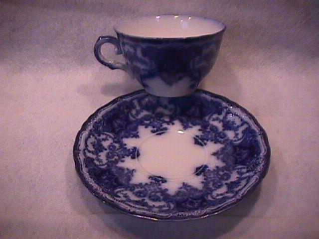 John Maddock and Sons-Flow Blue (Dainty) Cup & Saucer