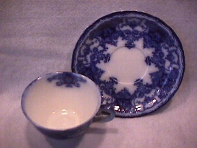 John Maddock and Sons-Flow Blue (Dainty) Cup & Saucer