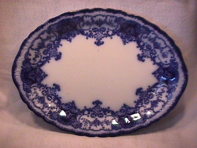 John Maddock and Sons-Flow Blue (Dainty) Ham Platter