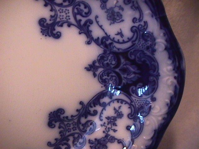John Maddock and Sons-Flow Blue (Dainty) Ham Platter