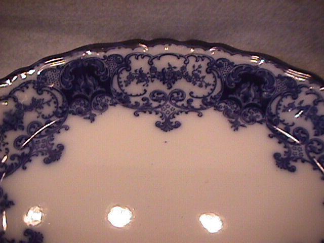 John Maddock and Sons-Flow Blue (Dainty) Ham Platter