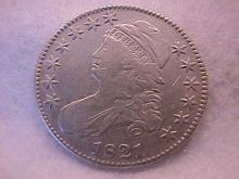 Capped Bust Half Dollar 1821 Extremely Fine Condition