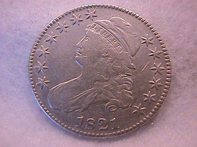 Capped Bust Half Dollar 1821 Extremely Fine Condition