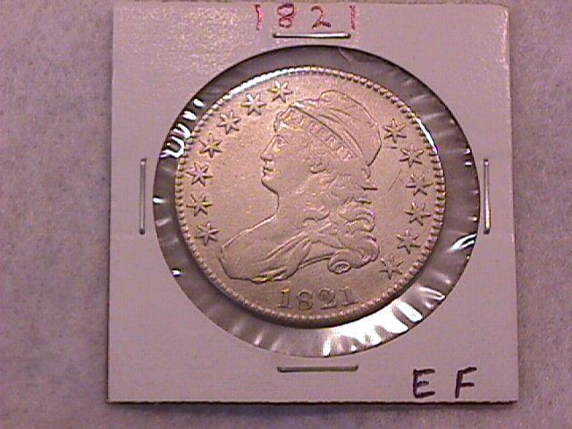 Capped Bust Half Dollar 1821 Extremely Fine Condition