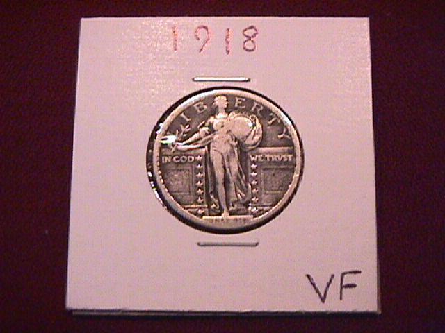 Standing Liberty Silver Quarter 1918-P Very Fine Condition
