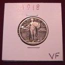 Standing Liberty Silver Quarter 1918-P Very Fine Condition