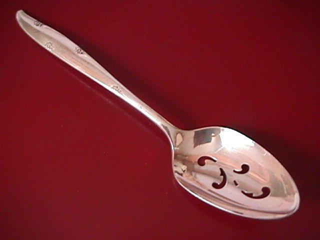 Oneida Community Silverplate (Silver Flowers) Pierced Serving Spoon