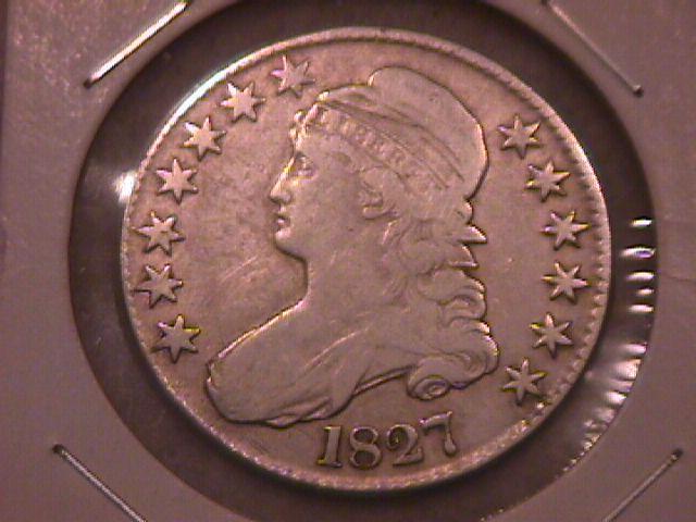 Capped Bust Silver Half Dollar 1827 Fine Plus Condition