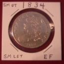 Capped Bust Silver Half Dollar 1834 Extremely Fine Condition