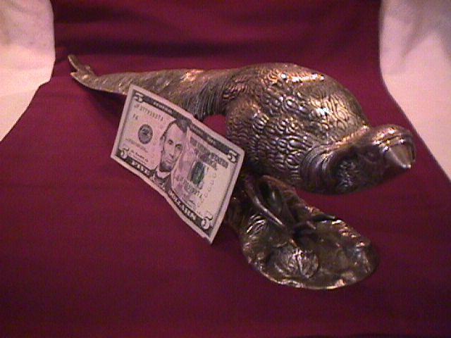 Rare Vintage Large Silverplated (Crouching Cock) Decoration