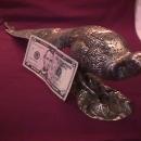 Rare Vintage Large Silverplated (Crouching Cock) Decoration
