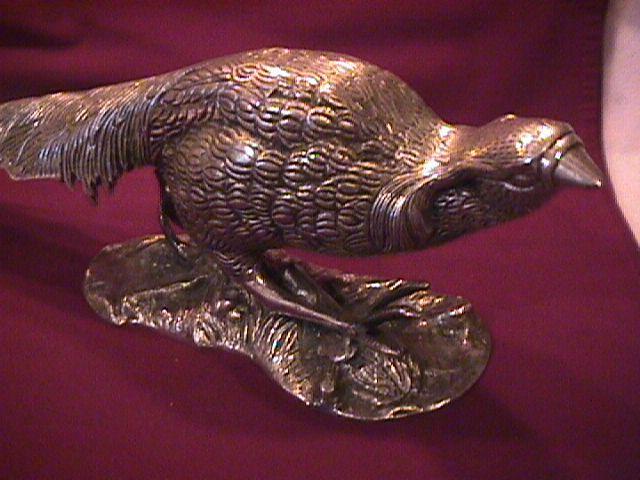 Rare Vintage Large Silverplated (Crouching Cock) Decoration
