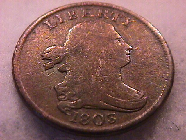 Coin Draped Bust Half Cent 1803 Fine to Very Fine Condition