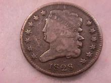 Coin Classic Head Half Cent 1828 Very Fine to Extremely Fine Condition