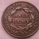 Coin Classic Head Half Cent 1828 Very Fine to Extremely Fine Condition