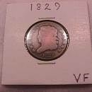 Coin Classic Head Half Cent 1829 Fine to Very Fine Condition