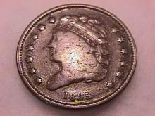 Coin Classic Head Half Cent 1835 Very Fine to Extremely Fine Condition