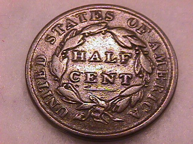 Coin Classic Head Half Cent 1835 Very Fine to Extremely Fine Condition