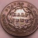 Coin Classic Head Half Cent 1835 Very Fine to Extremely Fine Condition