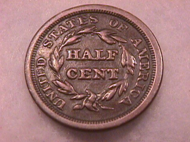 Coin Braided Hair Half Cent 1850 Very Fine to Extremely Fine Condition