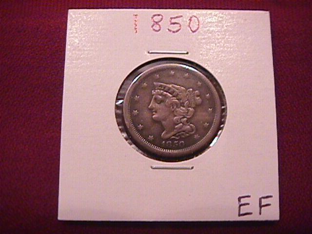 Coin Braided Hair Half Cent 1850 Very Fine to Extremely Fine Condition