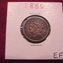 Coin Braided Hair Half Cent 1850 Very Fine to Extremely Fine Condition