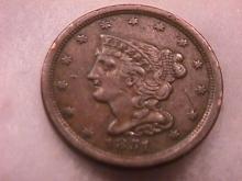 Coin Braided Hair Half Cent 1851 Extremely Fine to Almost Uncirculated Condition