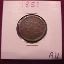 Coin Braided Hair Half Cent 1851 Extremely Fine to Almost Uncirculated Condition