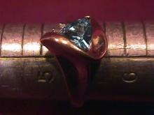 10K Yellow Gold W/Diamond and Swiss Blue Topaz