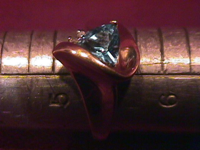 10K Yellow Gold W/Diamond and Swiss Blue Topaz
