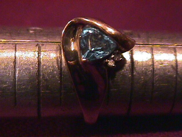 10K Yellow Gold W/Diamond and Swiss Blue Topaz