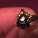 10K Yellow Gold W/Diamond and Swiss Blue Topaz