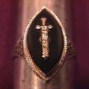 14K Solid White Gold Filigree Ladies Demolay Ring