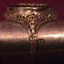 14K Solid White Gold Filigree Ladies Demolay Ring