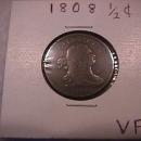 Draped Bust Copper Coin 1808 Half Cent = Very Fine Condition