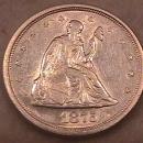 Liberty Seated Silver Coin Twenty Cent Piece 1875-S Almost Uncirculated Condition